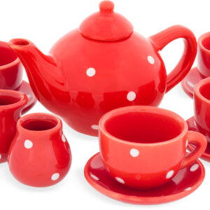 DINETTE PORCELAINE : ROUGE A POIS